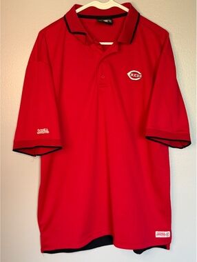 Stitches Athletic Gear Men's Cincinnati Reds Polo Shirt Large